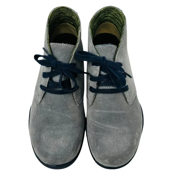 KURU Gray Suede Chukka Boots with Navy Laces - Picture 5 of 10